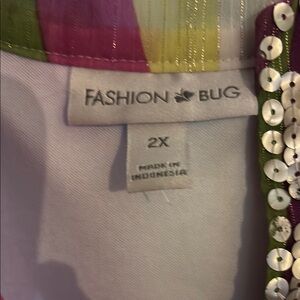 Fashion Bug Colorful Striped Sequin Top